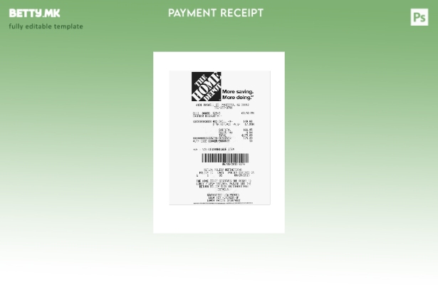 модерен стил на шаблонот за потврда за плаќање Home Depot